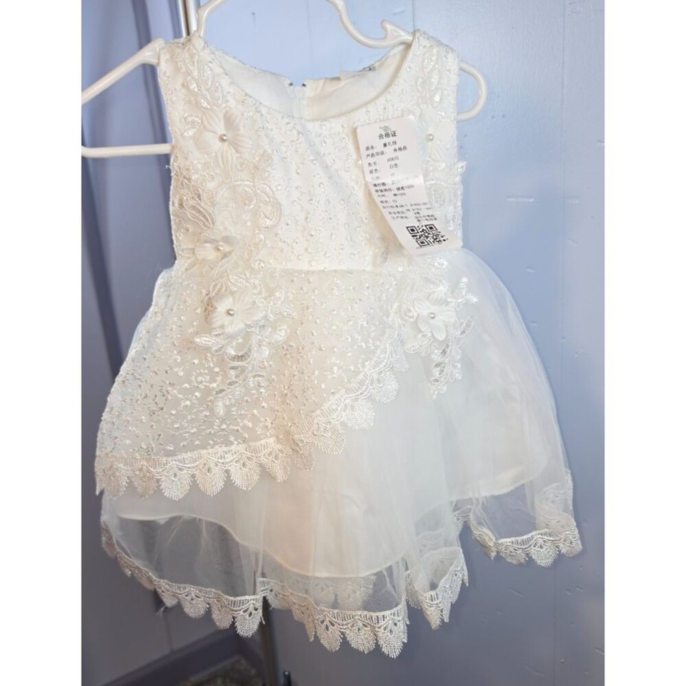 Baby White Tulle Skirt Girls Dress Size 60 3-6 months New with Tags Christining